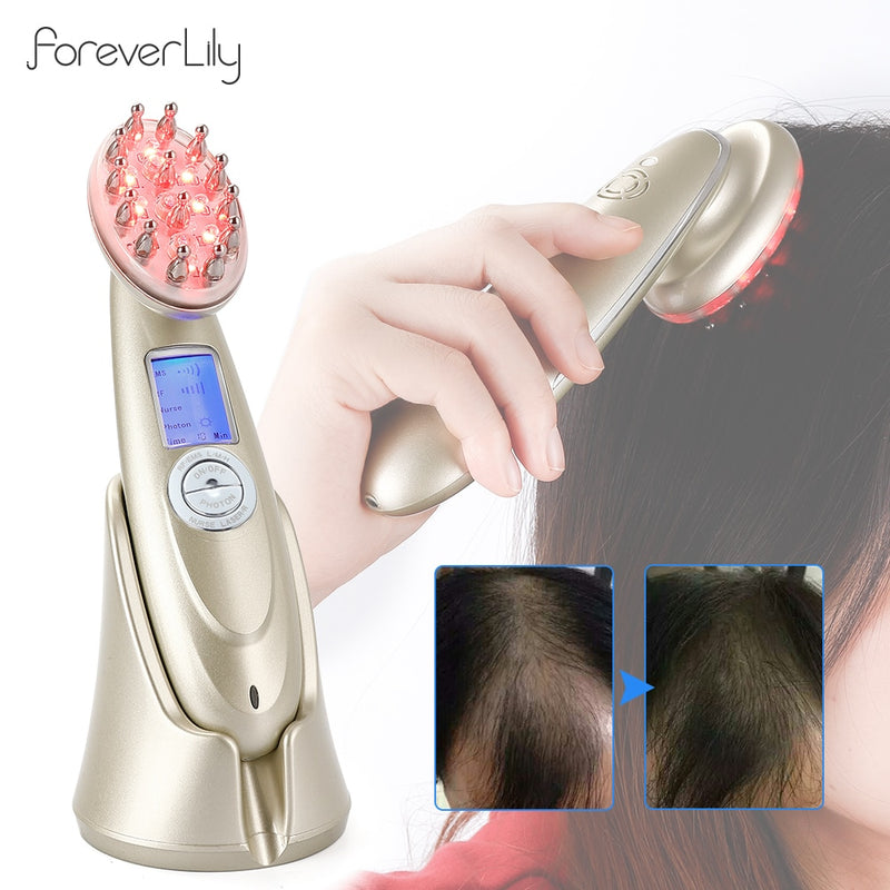 Microcurrent Hair Loss Treatment for Hair Regrowth, Electric Infrared EMS RF Vibration Massager